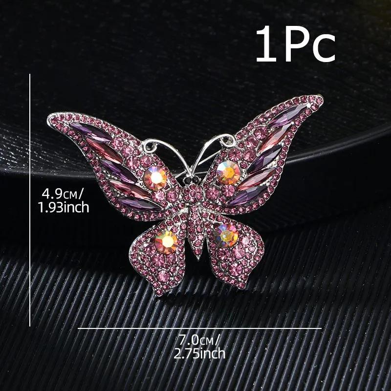 Женская брошь-бабочка, аксессуар для платья и аксессуаров One Size розовый