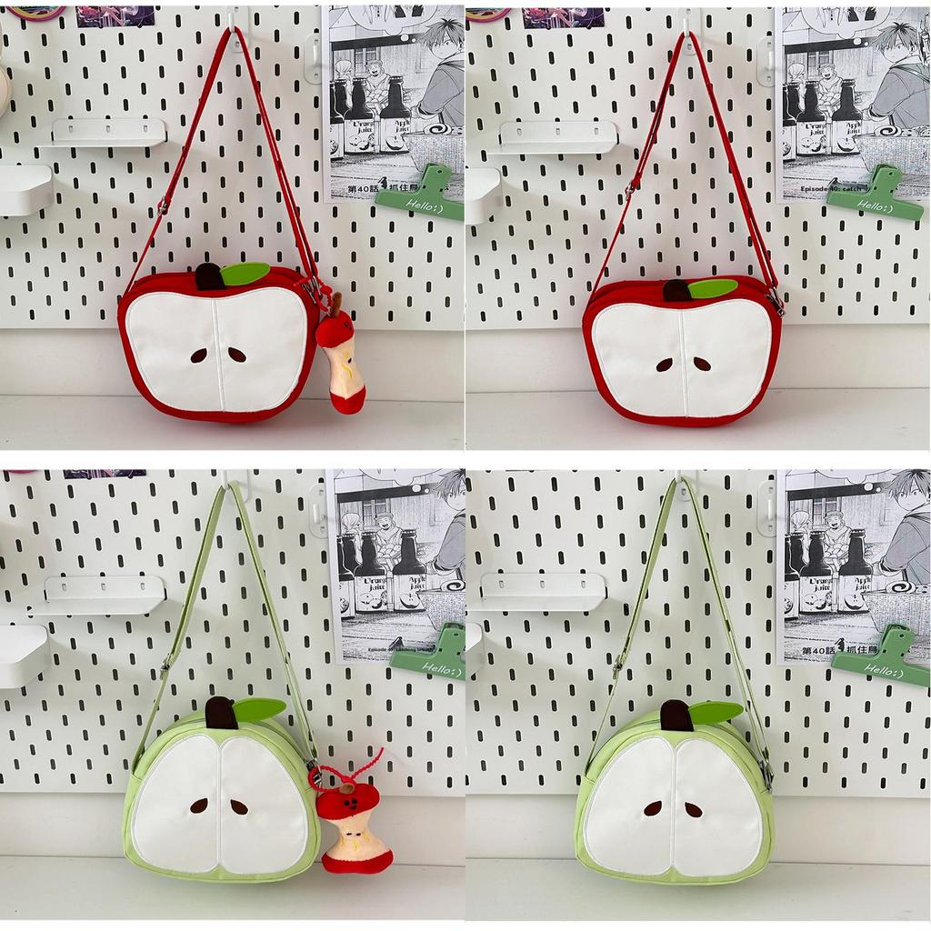 Elegant Apple Shaped Nylon Crossbody Bag With Inner Pocket For Daily Use