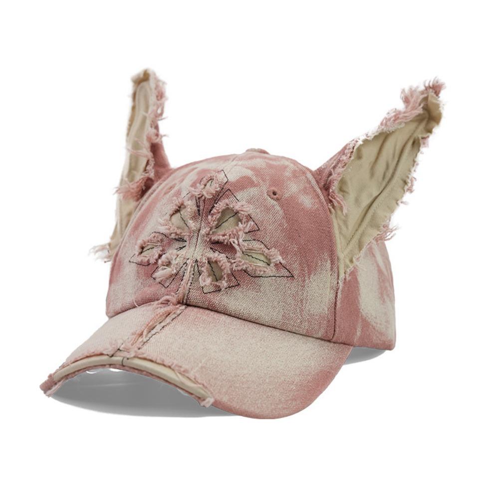 Y2K Distressed Baseball Cap Casual Women's Sun Hat Kawaii Streetwear Hat for Women