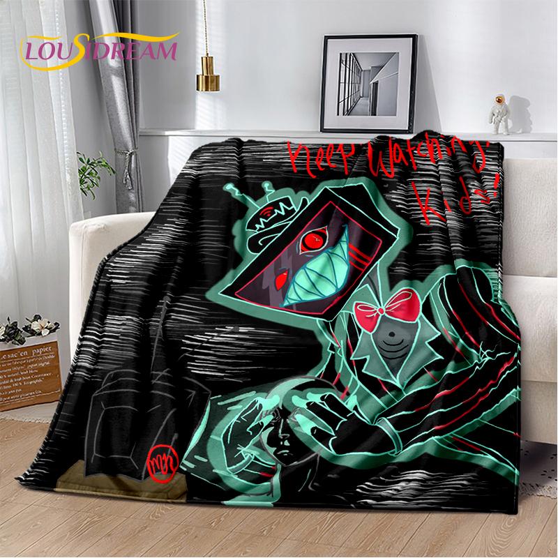 2025 H-Hazbin Hotel Charlie Kreskówkowy Miękki Koc, Miękki Koc Rzutowy do Domu Sypialni Łóżka Sofy Pikniku Podróży Pokrowiec Prezent dla Dziecka