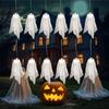 10pcs White Halloween Ghost Gauze Pendant Novelty Ghost Hanging Ornament  Porch Decor