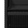 5 Piece Outdoor Dining Set with Cushions Black Poly Rattan