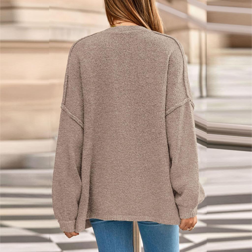 Sweaters For Women Button Long Sleeve Knit Sweater Coats With Pockets