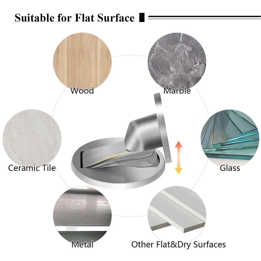 Magnetic Magnetic Door Stopper 2 Pack Brushed Stainless Steel Invisible Heavy Duty Magnetic Door Stops Silver No Drilling