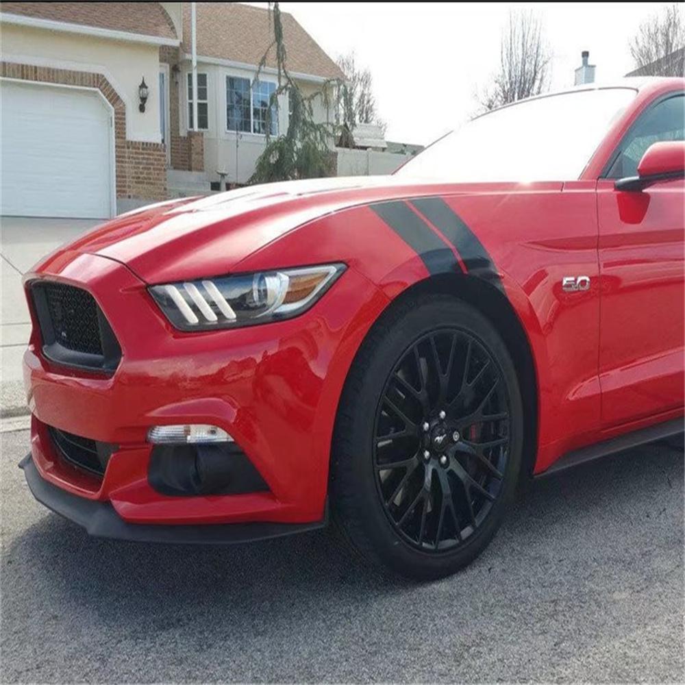 4x White Stripe Car Wheel Fender Sticker Vinyl Graphic Decal 56x10cm Universal