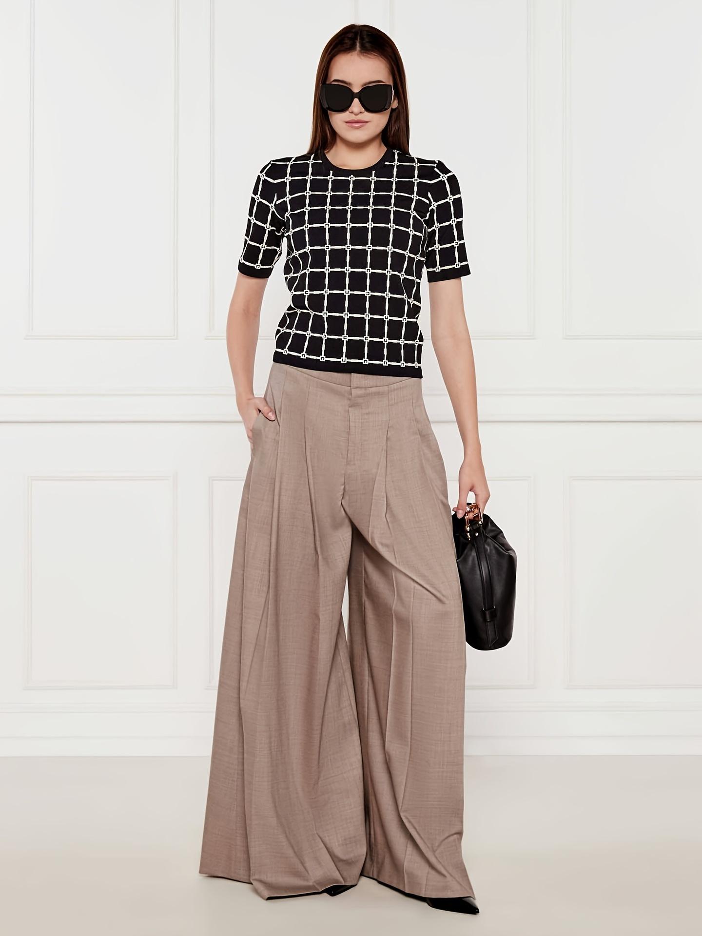 Women S Vintage Wide Leg Suit Pants For Commute S верблюд