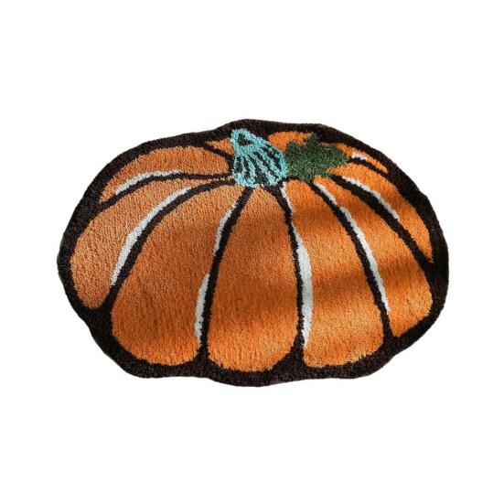Halloween Welcome Doormat Half Circle Spider-Web Bat Skull Pumpkin Shape Floor Mat Non-Slip Entrance Mat for Front Door Porch Home Decoration