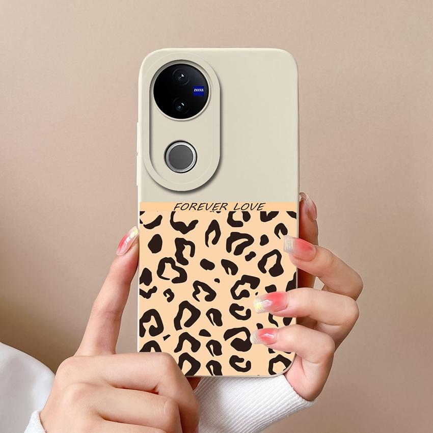 

Для Vivo Y16 Y31 Y53S Y55 IQOO Z10X V50 Y51 Y70 Модные чехлы для телефонов с леопардовым принтом, супер-ударопрочные чехлы из жидкого силикона для корпуса Vivo Vivo IQOO Z10X