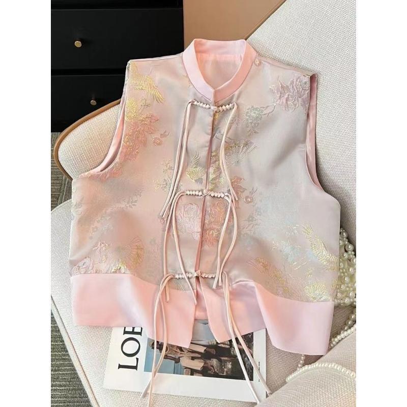 2025 new vest women's high-end fashion retro printed jacquard trendy vest top