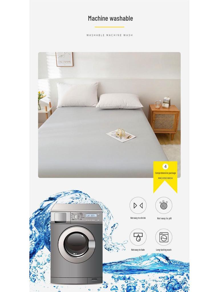 Silný jednobarevný broušený přehoz 1,5-1,8G prostěradlo s gumou pro jednolůžko