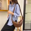 New Retro One-shoulder Crossbody Waist Bag Korean Version Simple PU Large Capacity Croissant Chest Bag