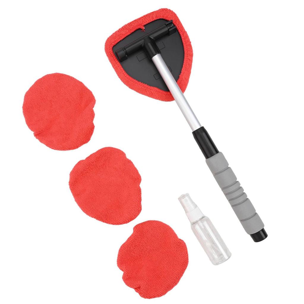 Inside Car Windshield Cleaner Tool with Ergonomic Handle and Spray Bottle