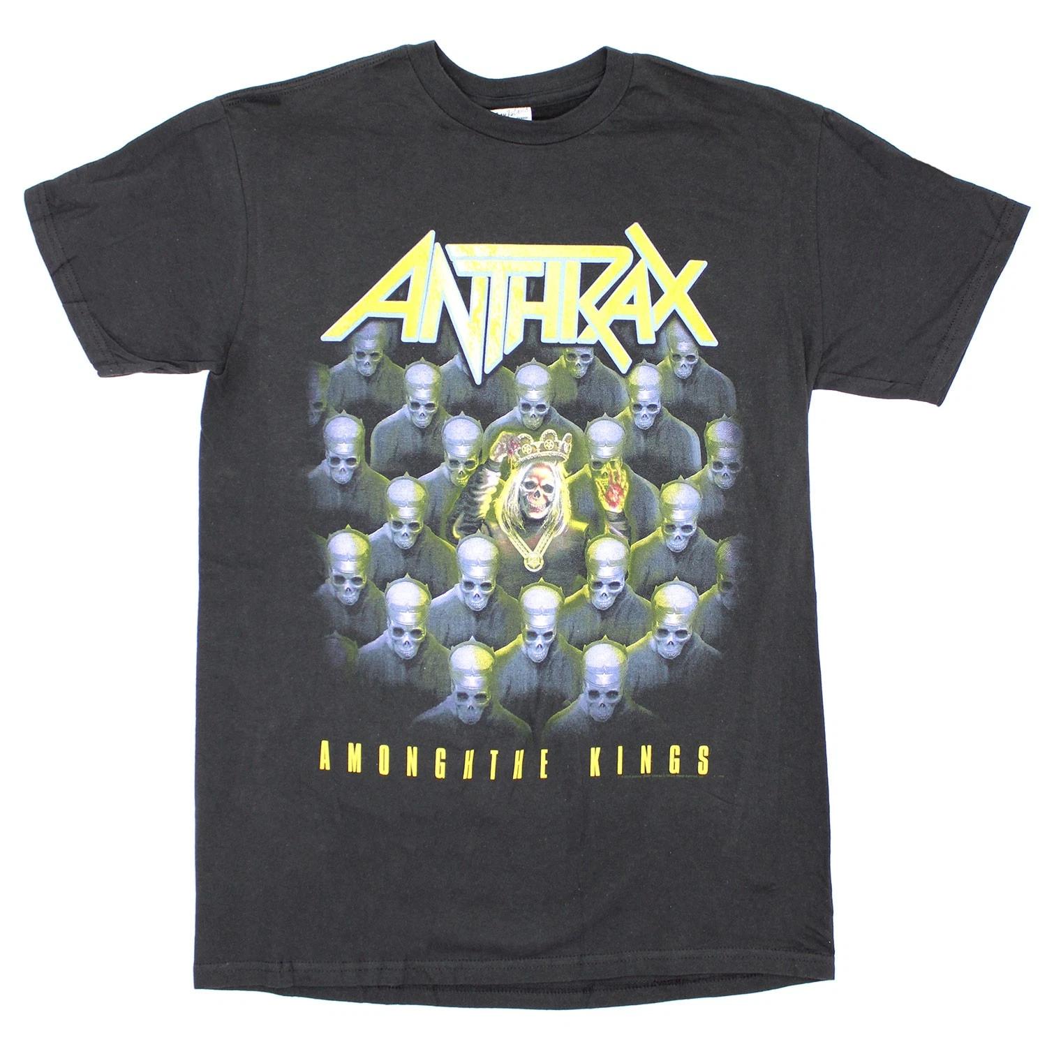 Men s Anthrax Among The Kings World Tour 2018 Slim Fit T-shirt Small Black XL