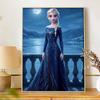 Disney Diamond Art Painting Kit – Elsa Blue Gown Sparkling Craft, Home Wall Decor, Handmade Gift