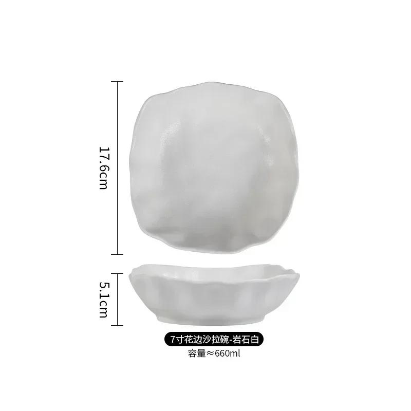 

Frosted ceramics black white salad bowl household Hotels restaurant breakfast dinner Desserts porcelain square tableware bowls