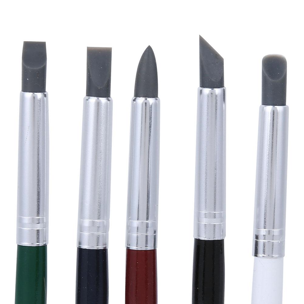 5Pcs Clay Shaper Pen Silicone Soft Sculpture Pottery Carving Painting Tool