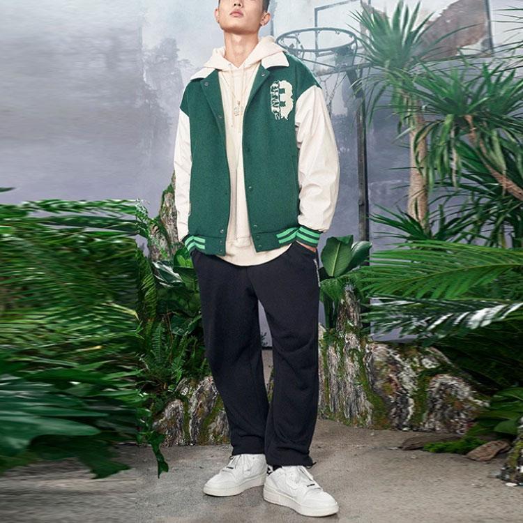 Li-Ning Badfive Sports Basketball Series Three-Dimensional Cut Loose Color-Block Jacket Men Jacket Green AJMS021-2
