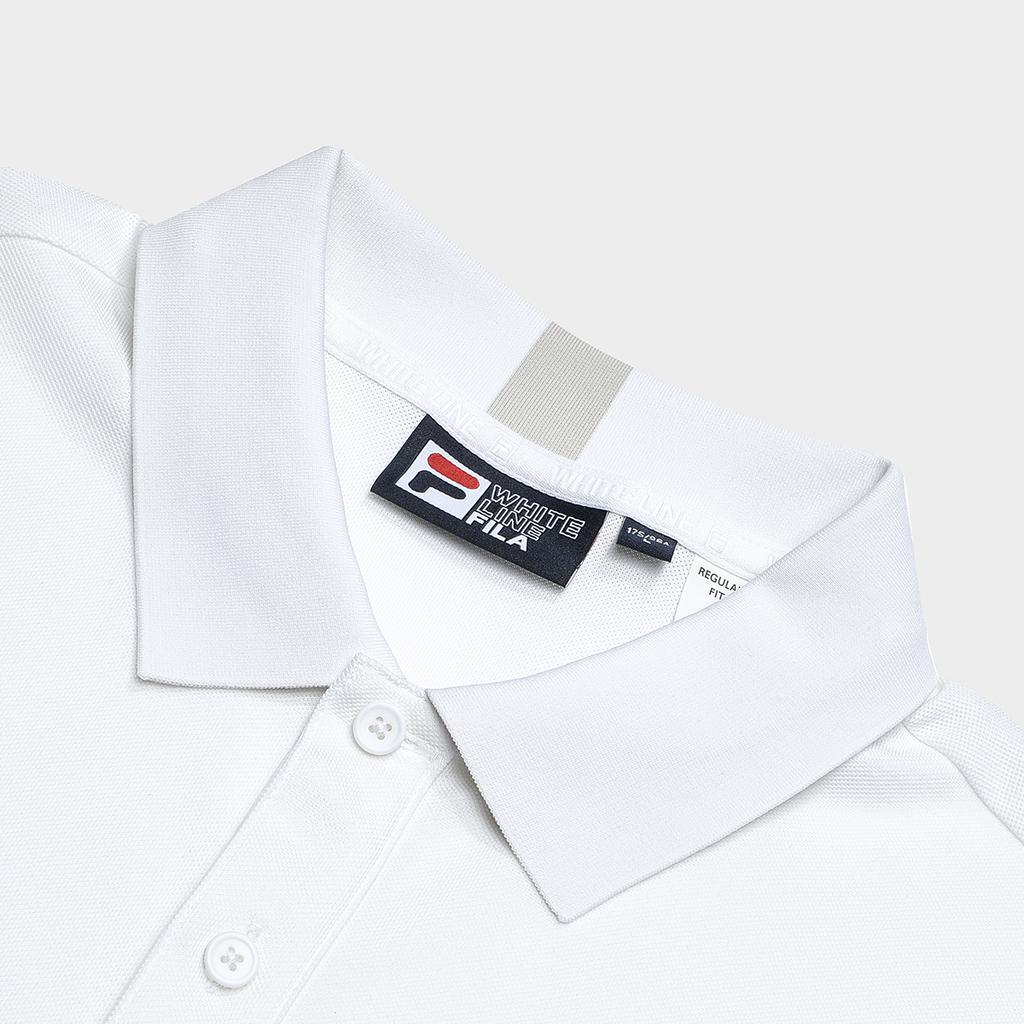 FILA Solid Color Pullover Polo Shirt Men tops White F51M338117AWT