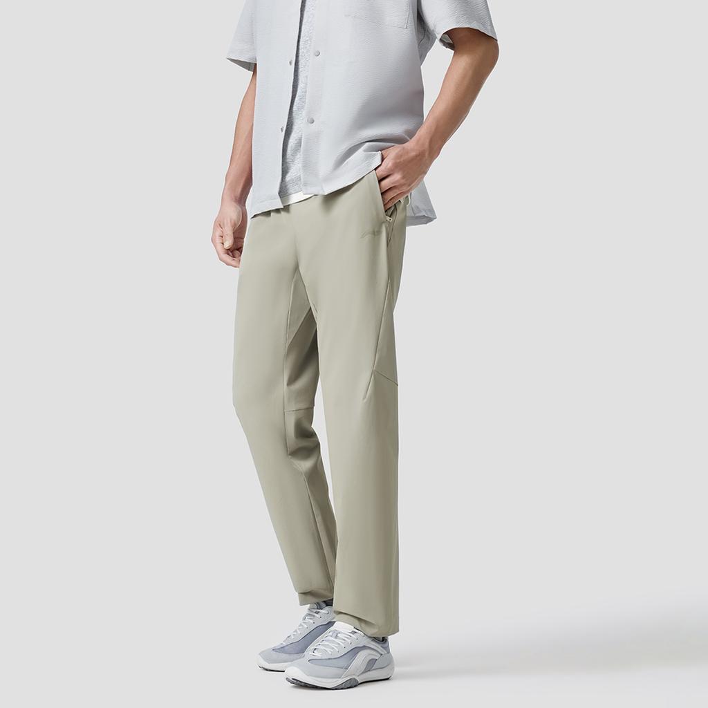 Li Ning Fitness Series Brand Logo Stitched Sports Casual Long Pants Men bottoms AYKW863-3