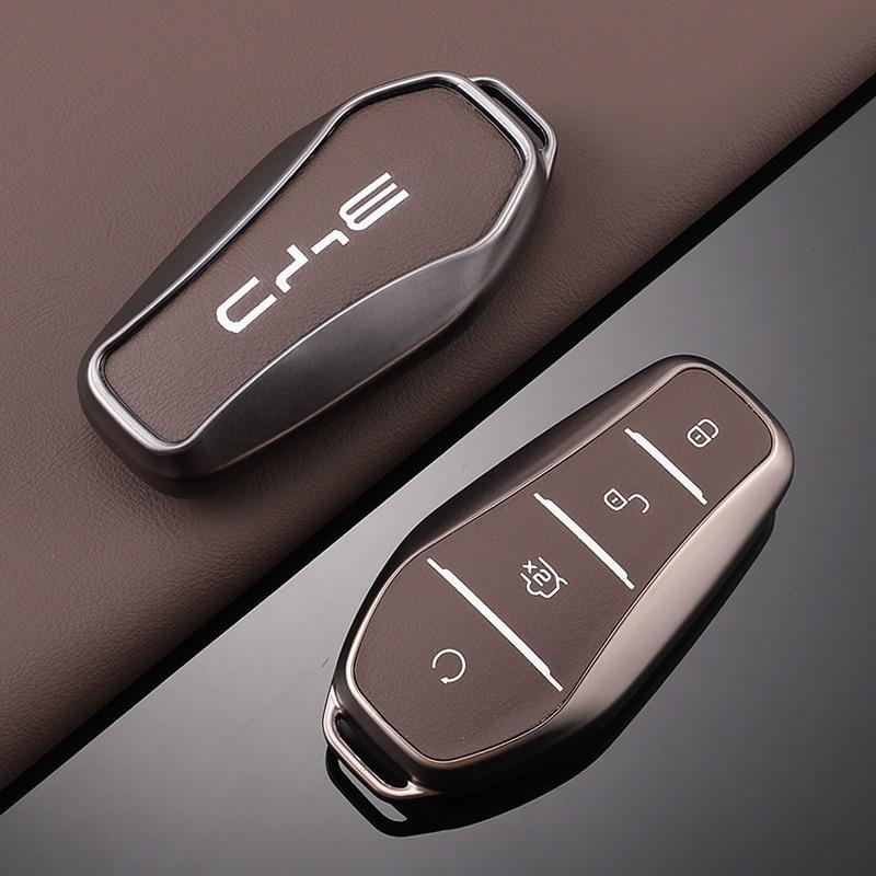 

Car Key Case Cover Full Alloy Shell Keyring Pendant For BYD Atto 3 Han EV Dolphin Durable Second Song Pro Tang DmI QIn PLUS Yuan