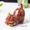 Crystal Cat Resin Decor Healing Desk Ornament Cute Animal Sculpture for Home Office Lucky Gift