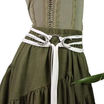 Medieval Style Tassel Long Rope Waistband PU Leather, Metal Witch Waist Belt  Cosplay