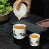 Dehua Ceramic Portable Tea Set - Thousand Miles of Rivers and Mountains Design