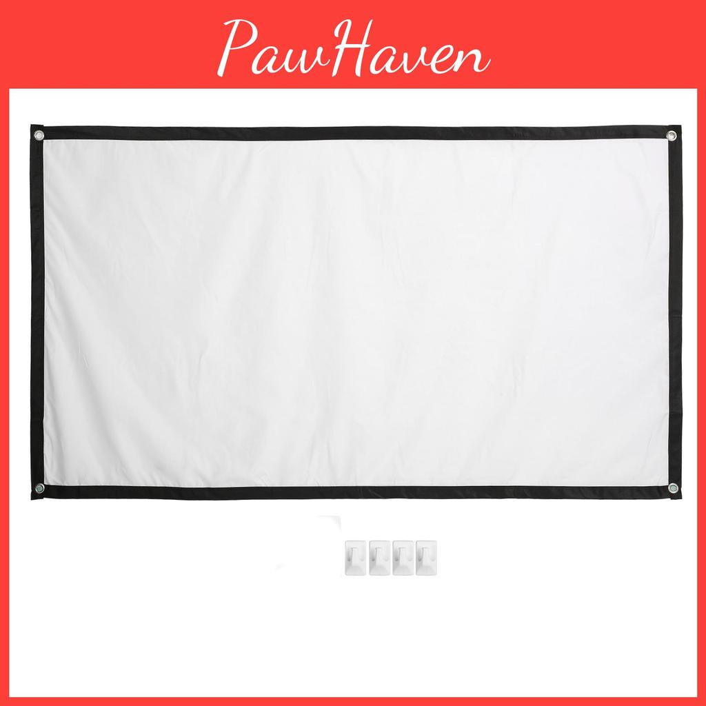 60 Screen Inch Projector Hd High Density Projection Movies Screen With 4 Hooks For Indoor Outdoor