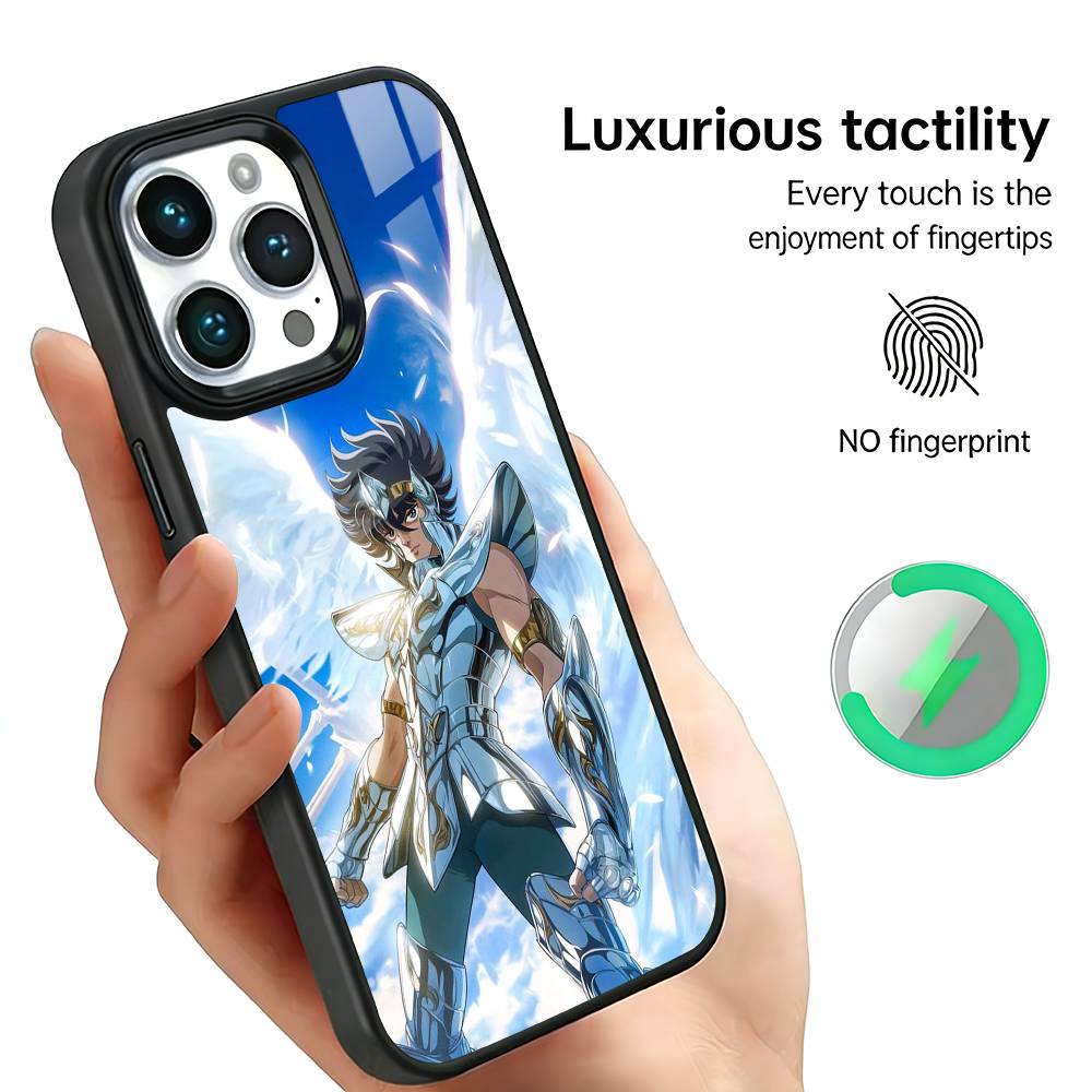 

S-Saint S-Seiya Anime Phone Case For IPhone17 16 15 14 13 12 11 Plus Pro Max Plus Wireless Charger Cover Funda iPhone15Plus