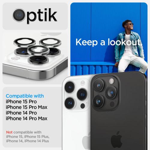 Spigen EZ Fit Optik Pro iPhone 15 Pro, iPhone 15 Pro Max, iPhone 14 Pro, iPhone 14 Pro Max Camera Film with Paste Kit Compatible with iPhone15Pro, iPh