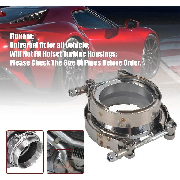 T304 Stainless Steel 3.0" ID To 4.0" ID Exhaust V-Band W/Clamps 3.0 Adapter Flange Reducer