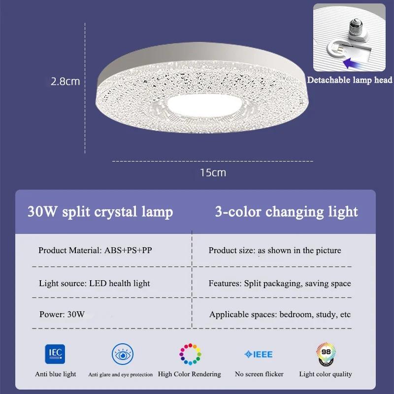 New LED ceiling light crystal E27 bulb 18W 24W pendant light AC220V 110V living room, bedroom, corridor, indoor lighting
