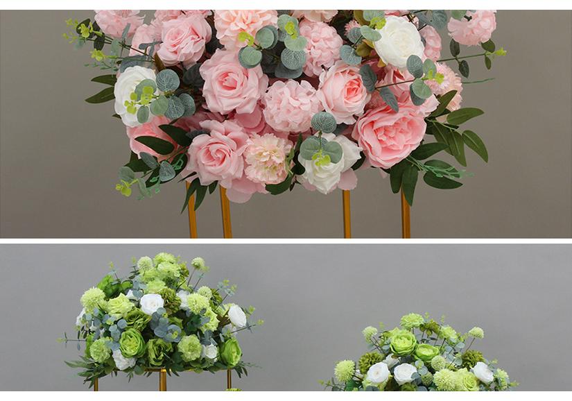 Simulated Silk Floral Arrangement: Round Flower Ball for Aisle, Table, or Wedding Stage Decoration.