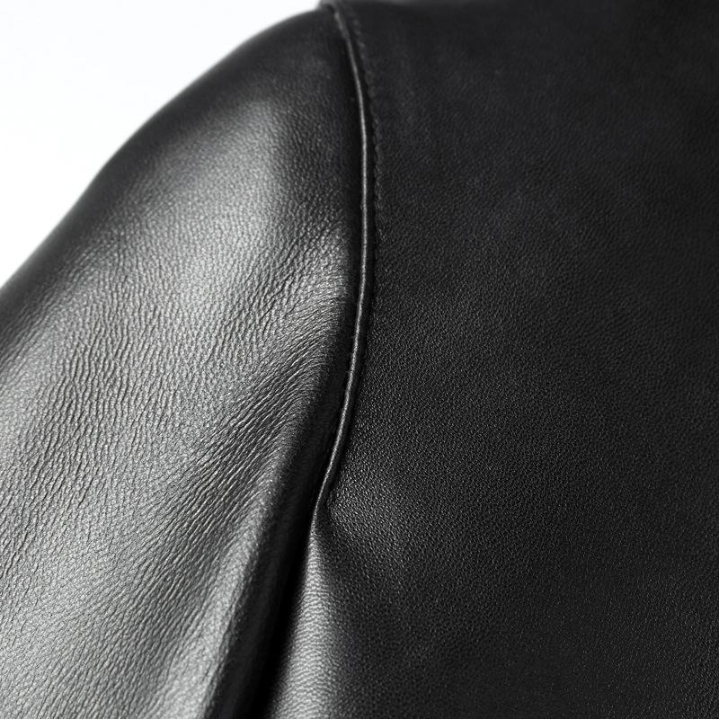 Sheepskin Genuine Leather Jacket Men's Lapel Short Middle-aged and Elderly Spring and Autumn Dad Wear Business Jacket
