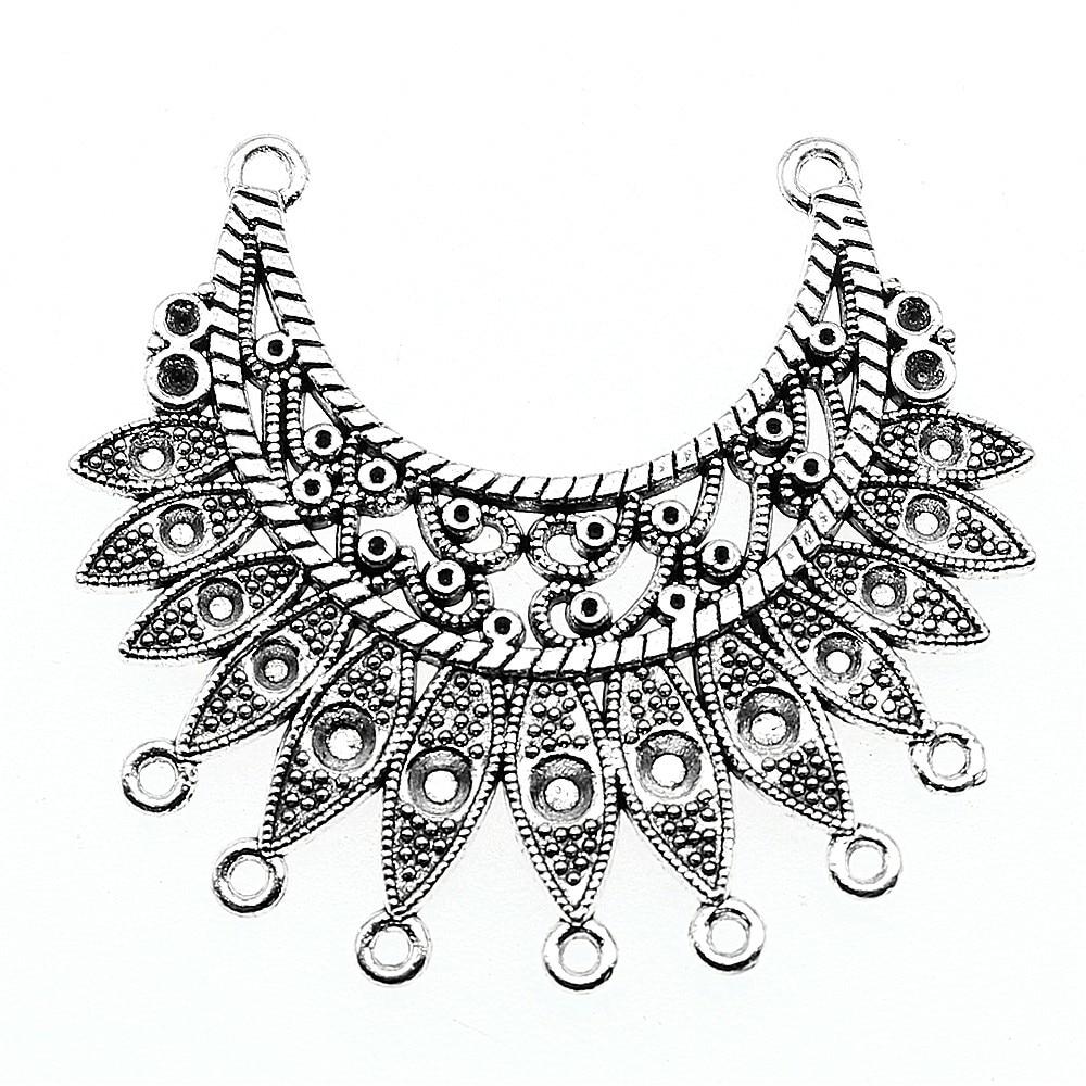 1pcs 54x50mm Metal Feather Accessory Parts Feather Charms Jewelry Making Feathers Setting Connector Charms