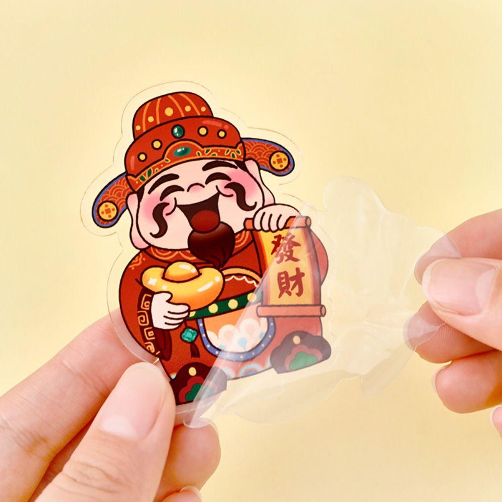 Lucky God of Fortune Figure Model Plate Chinese Style New Year Desk Stand Figures Models  Gifts