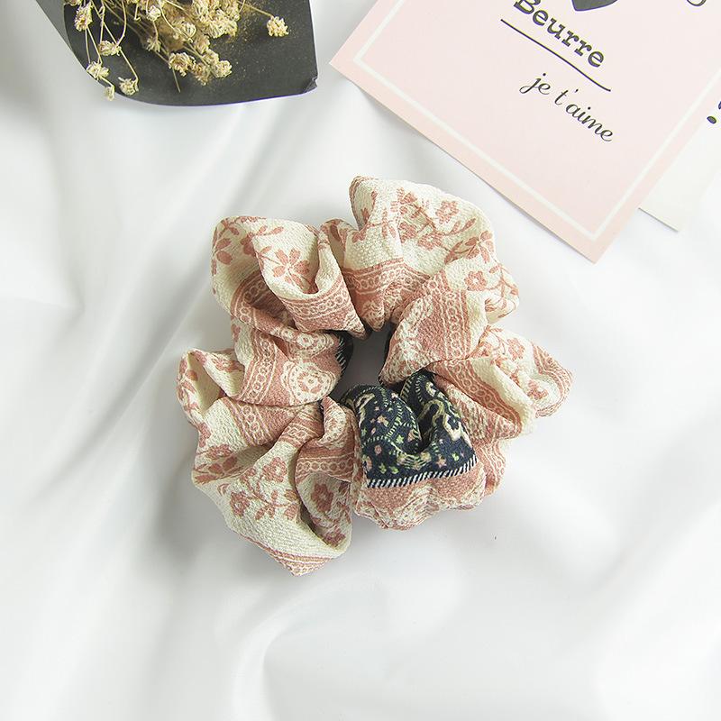 Small Fresh Large Intestine Ring Spring Summer Autumn And Winter Head Flower Chiffon Fabric Pig Large Intestine Hair Band Headgear Women'S Headband