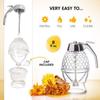 No Drip Honey Pot with stand Press Type Honey Storage Tank Acrylic Honey Dispenser  Home