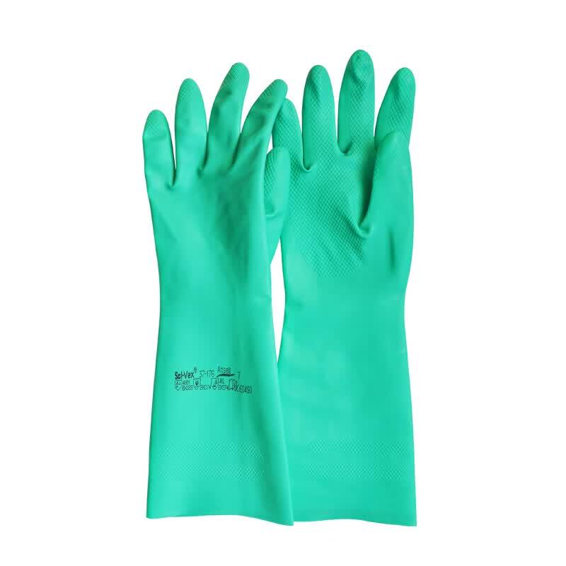 Ansell 37-176 Nitrile Flock-Lined Gloves 8