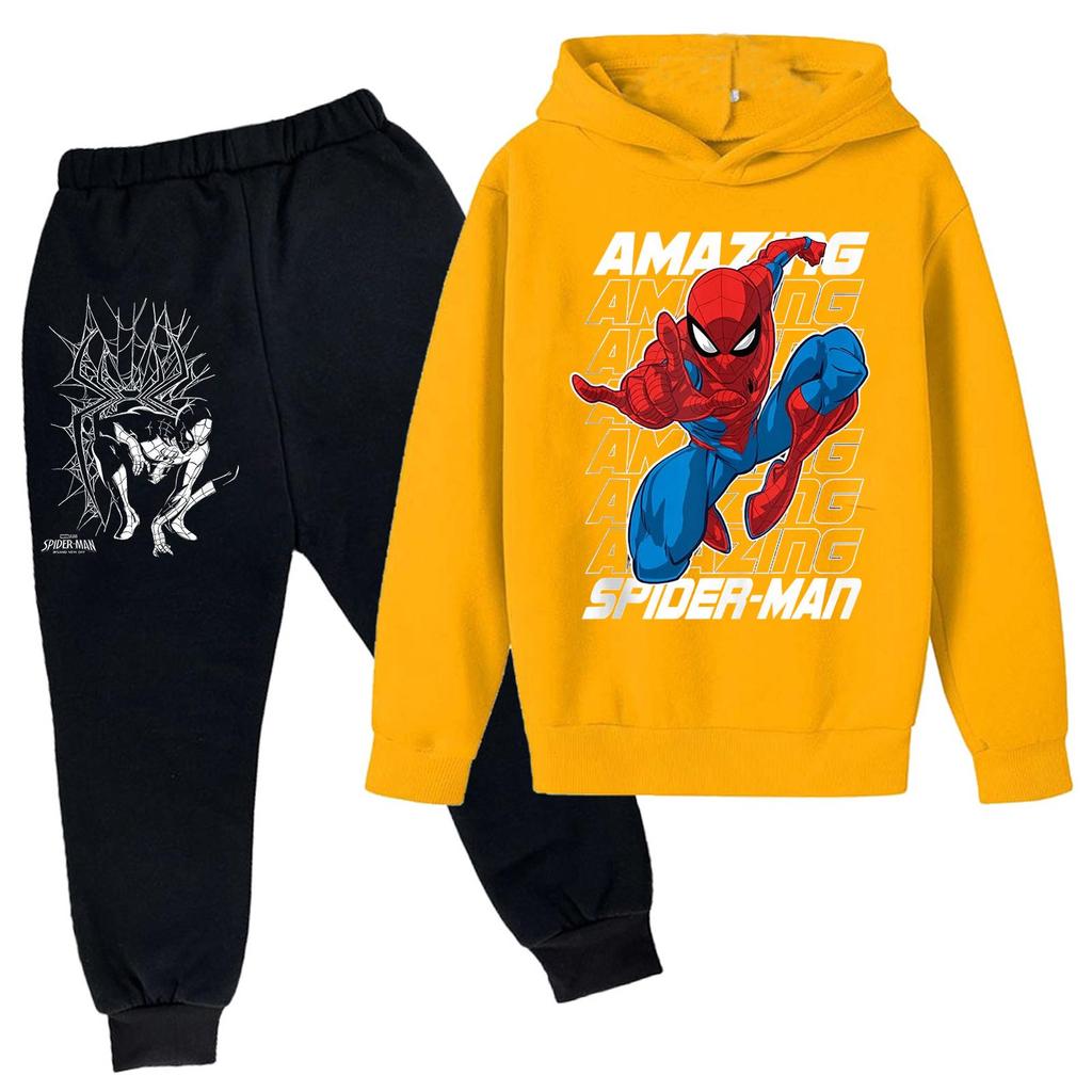 Kids Trendy Printed Pullover Hoodie and Sweatpants Set - Loose Fit Long Sleeve Casual 2 Piece Outfit