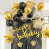 14pcs Big and Small Gold Crown Aluminum Film Balloon Set Party Decoration Photography Wedding  baby shower Birthday Supplies