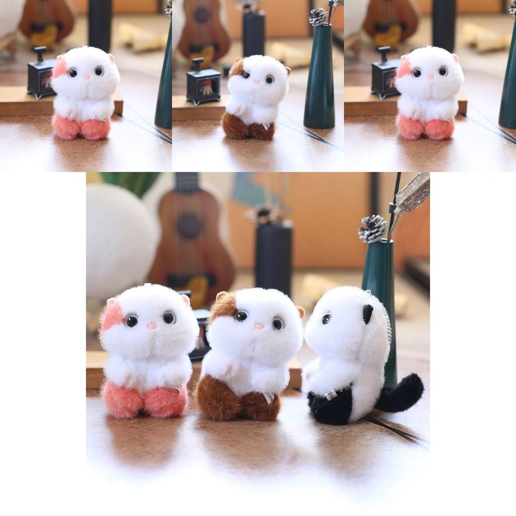Cute Cat Plush Toy With Short Pile Fabric Perfect For Gift And Bag Accessory