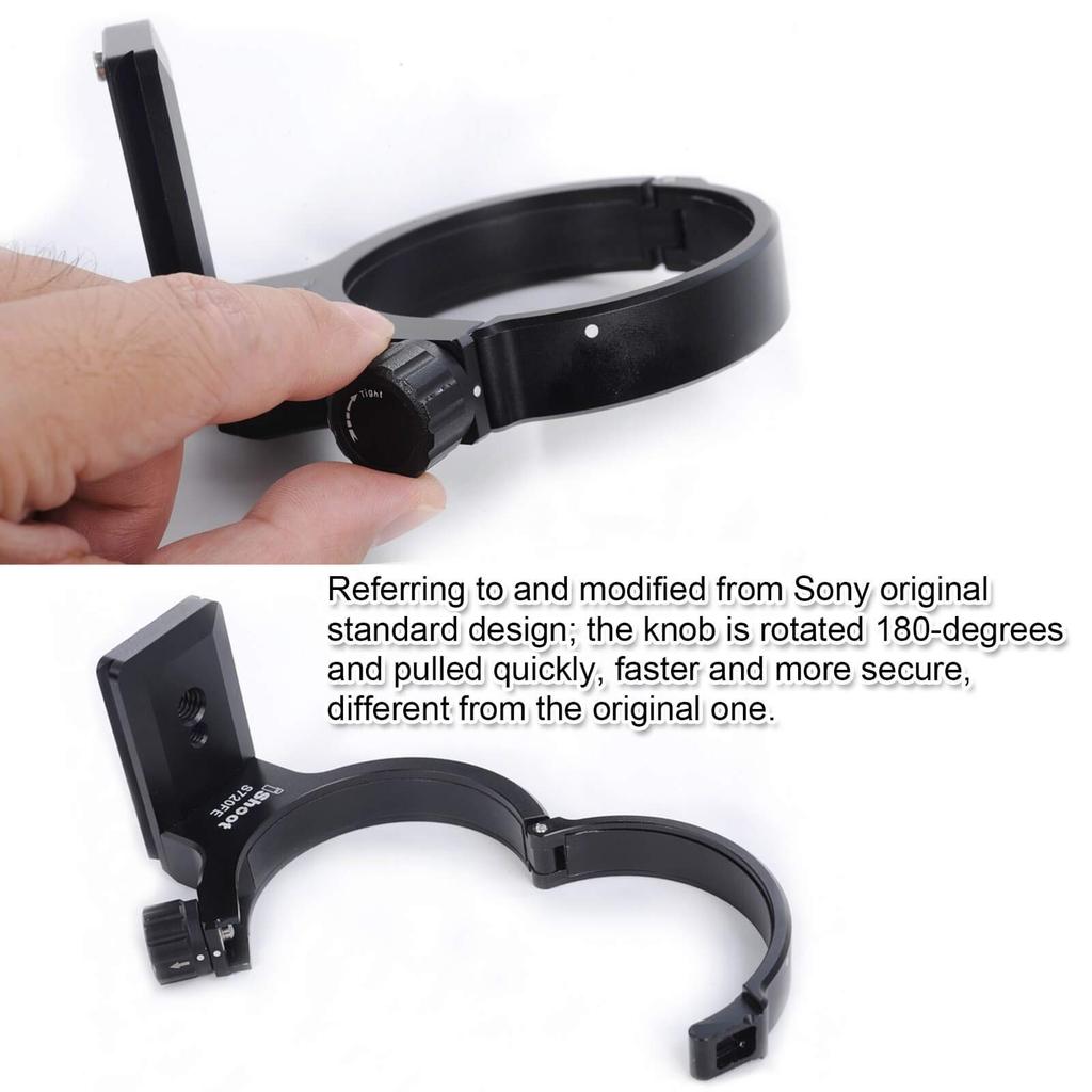 Metal Lens Support Collar Tripod Mount Ring for Sony FE 70-200mm f/4 G OSS SEL70200G - Bottom is a Camera Quick Release Plate