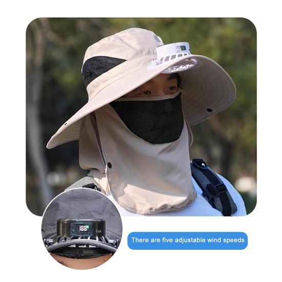 Solární klobouk s klopou na krk a ochranou proti UV záření UPF 50+