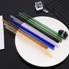 10Pcs Coloful 8mm Glass Straw Reusable Drinking Straws Heat-Resistant Straw For Festival Party Wedding Cocktail Bar Beachs
