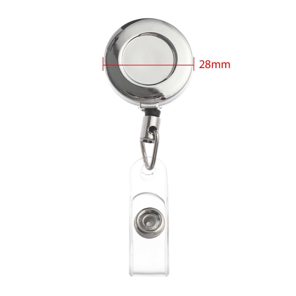1PC Retractable Badge Pull Buckle Metal Retractable ID Card Badge Reel Holder Door Pass Chain Work Card Keychain Office Supply