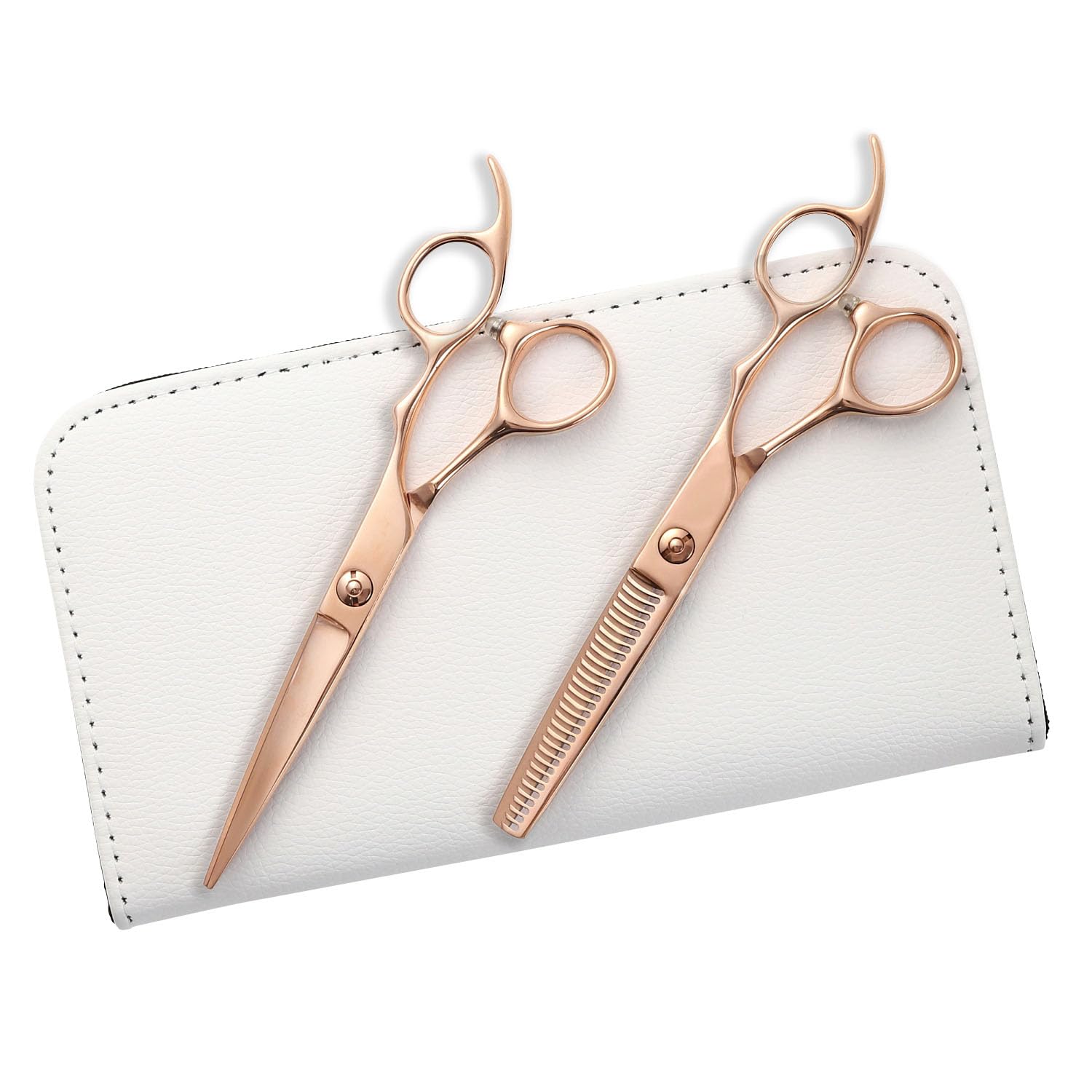 

DEEDS GTZ Розовое золото Титановые ножницы и 630CT Филировочные ножницы примерно филировочные со специальным набором чехлов Филировочные ножницы [PF] (6,0 дюймов)