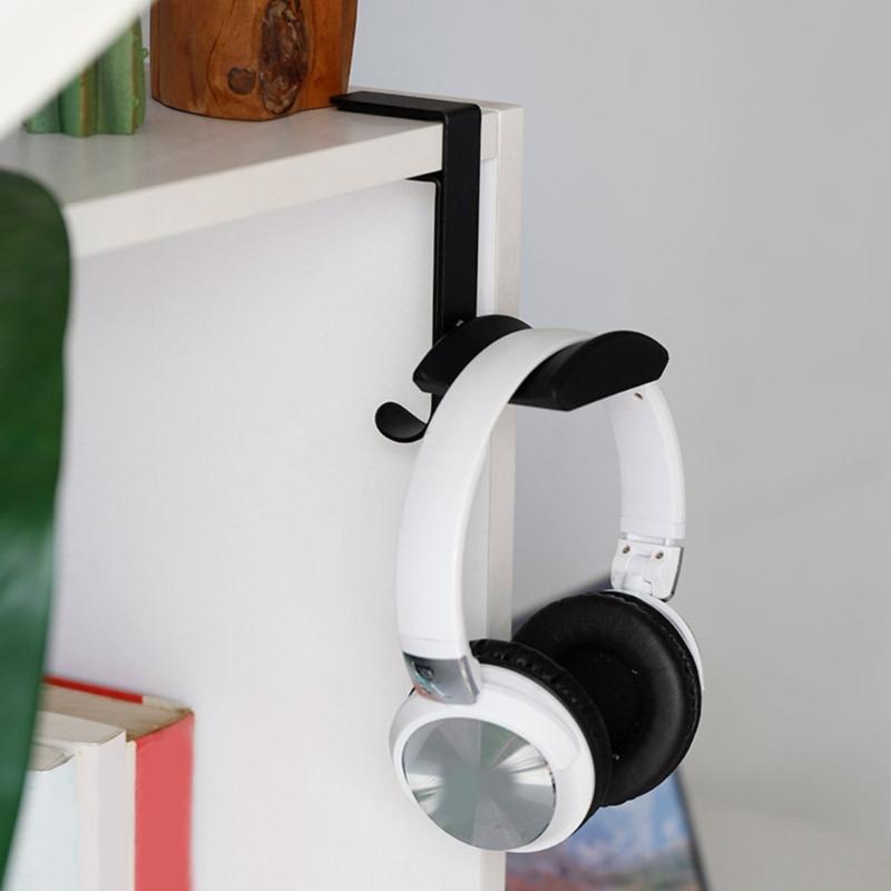 Headphone Stand Hanger Desk Mount Holder Headset Soundbar Stand Clamp Hook Space Save Hanger Under Desk Long Arm Holder