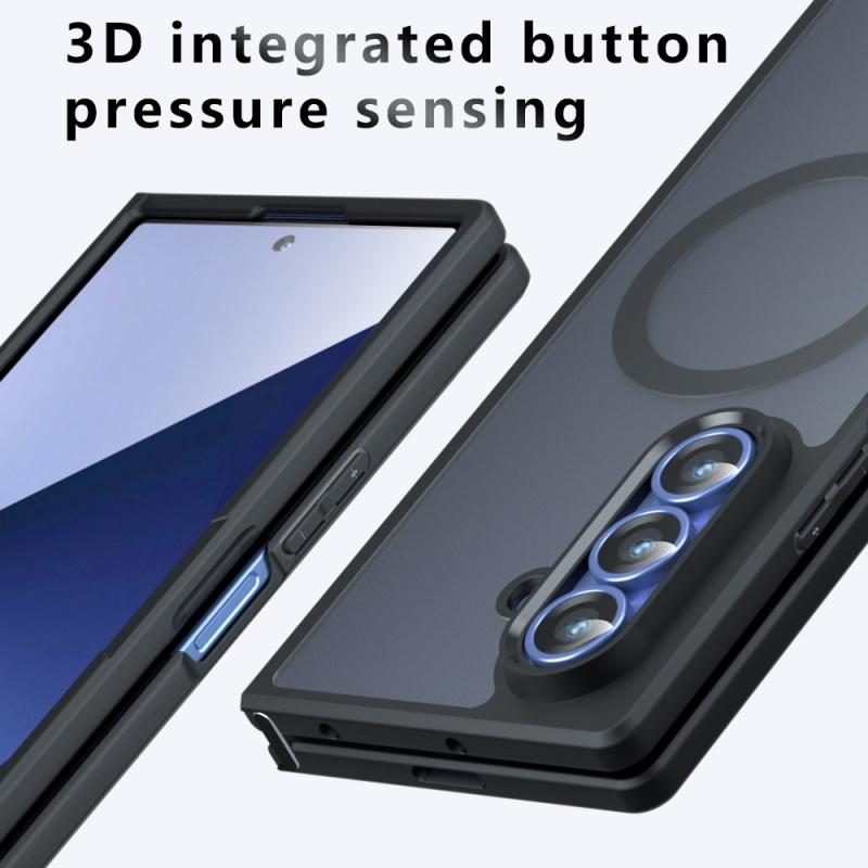 For Samsung Galaxy Z Fold7 Fold6 Fold5 Case Matte Magsafe Drop-proof Built-in Airbag Corner Non-yellowing Material Soft Cover