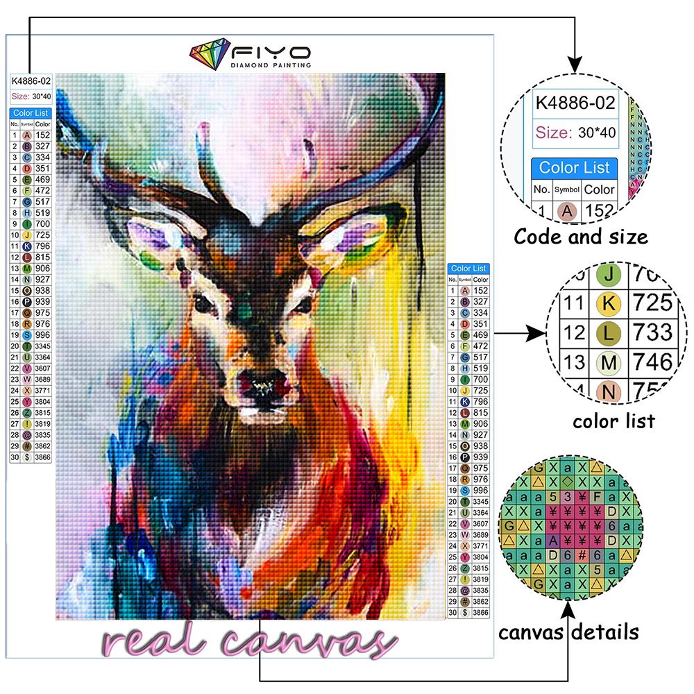 5D Diy Diamond Painting Colorful Animal Deer Cross Stitch Full Diamond Embroidery Mosaic